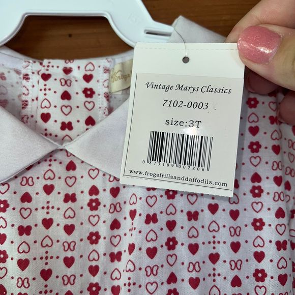 NWT Vintage Mary’s Classics Red & White Apron Dress 3T - Picture 3 of 6